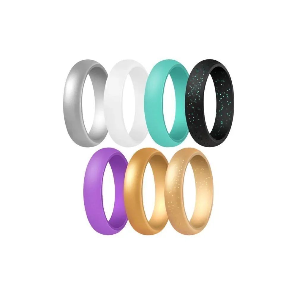 Silicone Wedding Bands Pack of 7